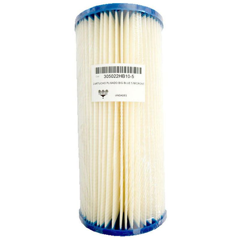 Filtre en polyester plissé BIG BLUE 5 micros. 4"1/2 x 10"