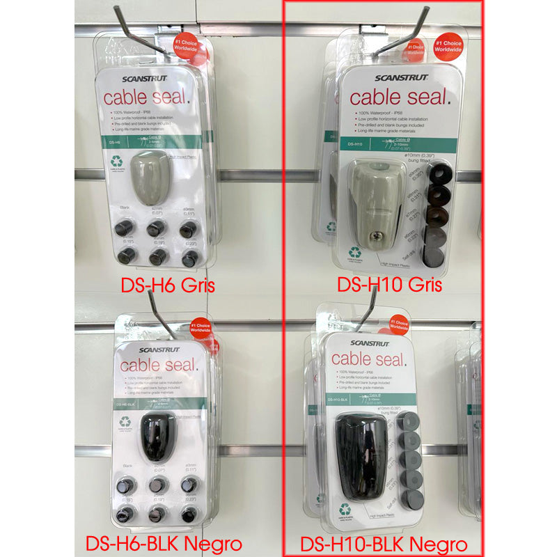 DS-H10 Gray or black horizontal Scanstrut exterior cable gland