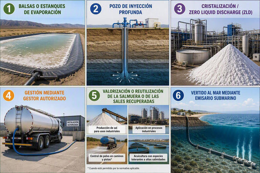 Gestión de la salmuera de rechazo en plantas de osmosis terrestre