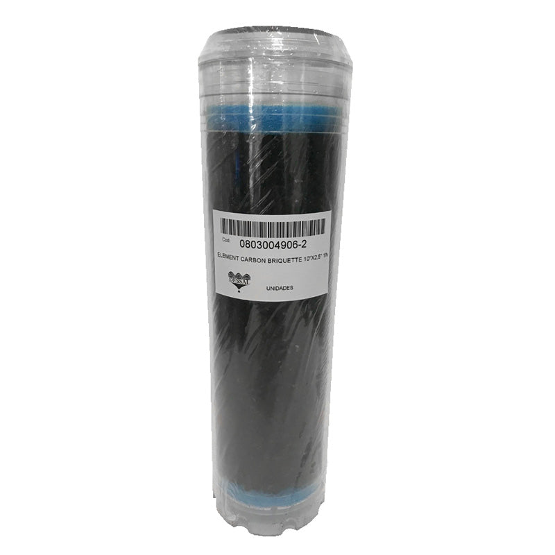 Filtro de carbón activo  9 3/4" x 2 1/2",  1 Micra