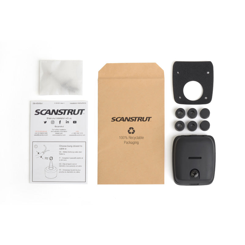 DS Pasacables doble horizontal Scanstrut en gris o en negro