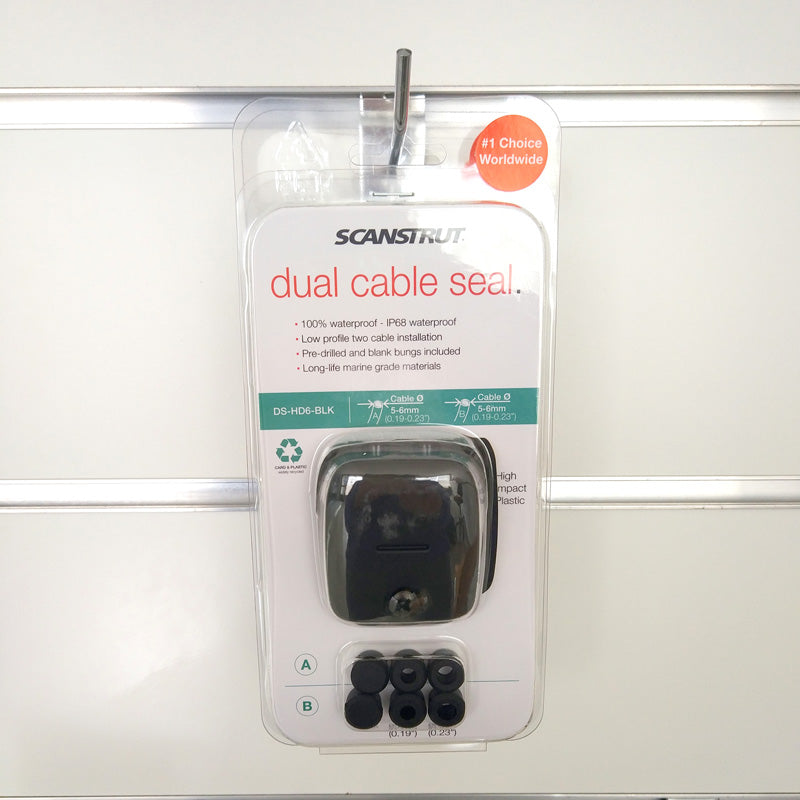 DS Pasacables doble horizontal Scanstrut en gris o en negro